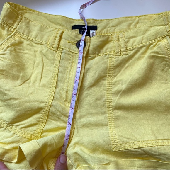 H&M Size 2 Linen Cotton Shorts Yellow - Picture 9 of 12